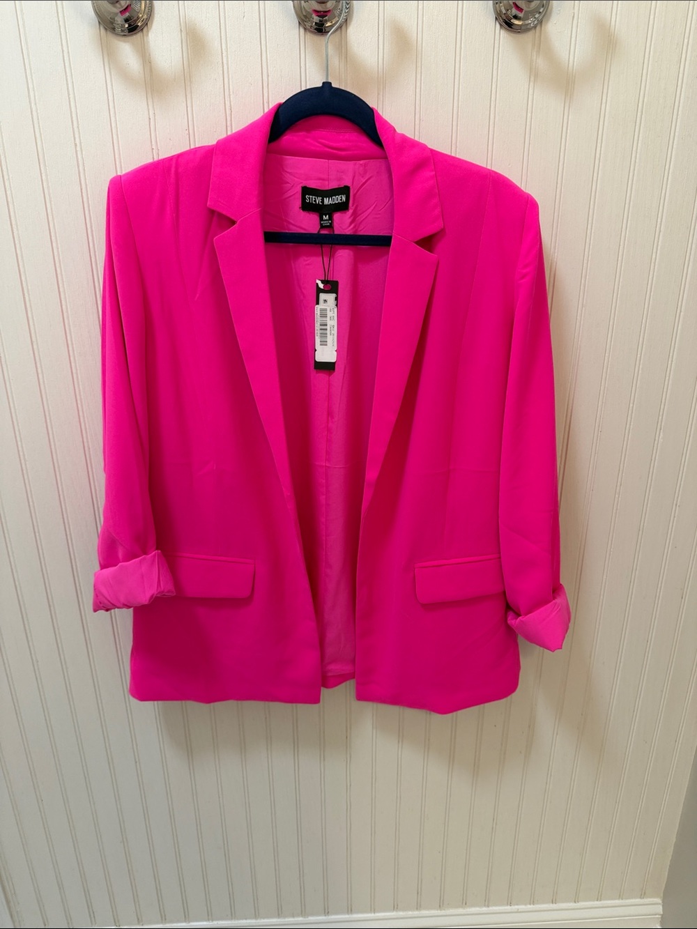 Steve Madden Bright Pink Open-Front Blazer NWT